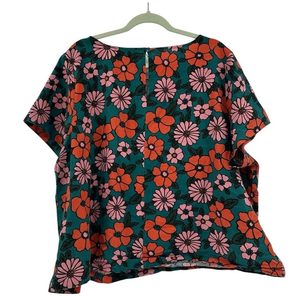 Modcloth Princess Highway Linen Floral Crop Top Size US 22 AU 26 - Picture 2 of 5